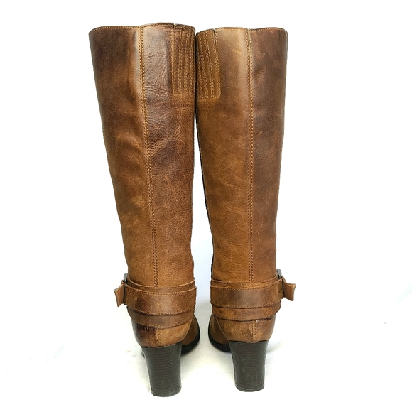 boc Shoes Boc Born Concepts Brown Leather Buckle Riding Tall Knee